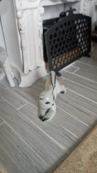 Gatto in porcellana miniatura 1:12