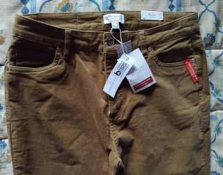 Pantalones Cortefiel Mujer Talla 40 Marrón