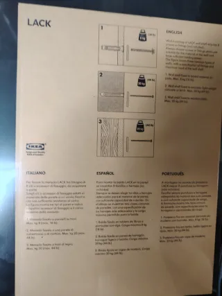 Estante pared Lack negro-marrón