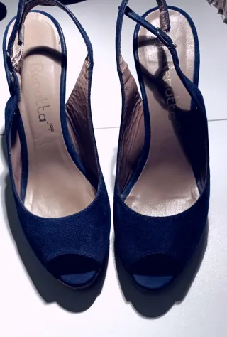 Zapatos Rendtta Azul Peep Toe