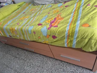 Cama nido madera  con Cajones y colchon.