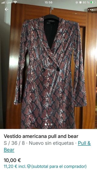 Vestido americana Pull & Bear S/36