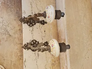 Coppia Applique Vintage Draghi Porcellana