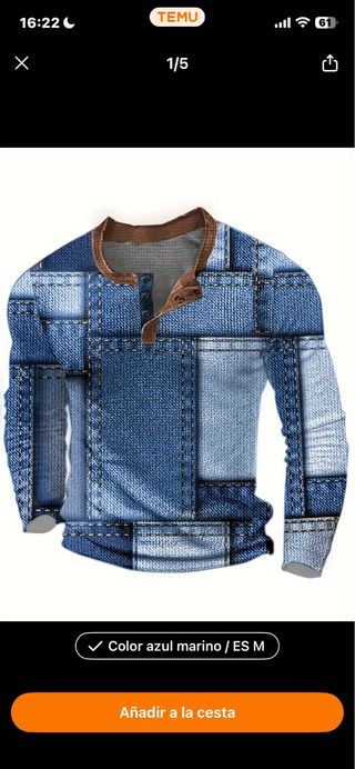 Jersey manga larga estampado vaquero Talla M