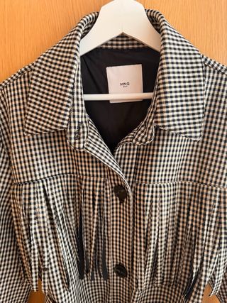 Gabardina Zara cuadros blanco y negro