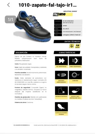 Calzado de seguridad FAL  modelo IRIO Tajo.