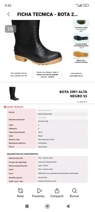 Calzado de seguridad FAL  modelo IRIO Tajo.