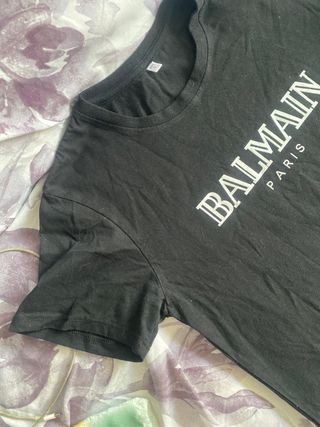 Camiseta Balmain Paris Negra Manga Corta