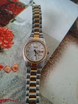 Orologio Seiko Quarzo Oro Argento misura cassa 25