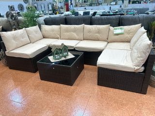 Sofá Rinconera Modular Jardín Beige/Marrón