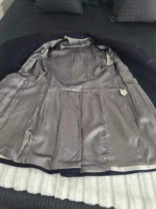 Abrigo de lana azul marino para hombre