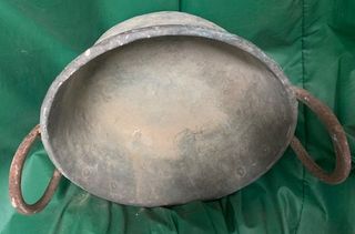 Caldero antiguo cobre con asas hierro