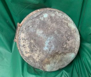 Caldero antiguo cobre con asas hierro