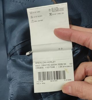 Burberry/ Americana clásica 2 botones marino 54