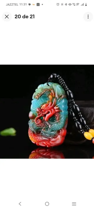 Collar Jade Dragón Riqueza Prosperidad