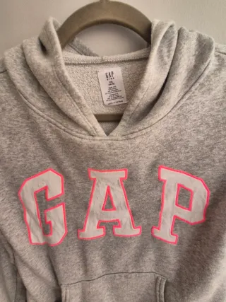 Sudadera GAP gris logo rosa