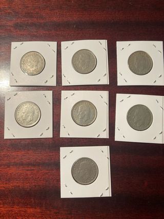 7 Monedas 25 Pesetas España 1976-1980