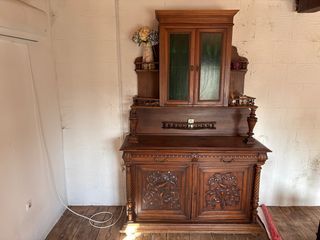 Mueble antiguo madera y cristal