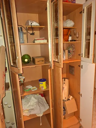 Mueble Alacena Cocina Madera y Cristal