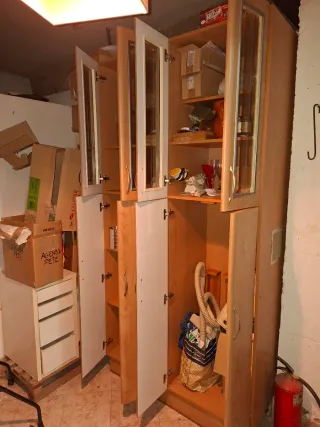 Mueble Alacena Cocina Madera y Cristal