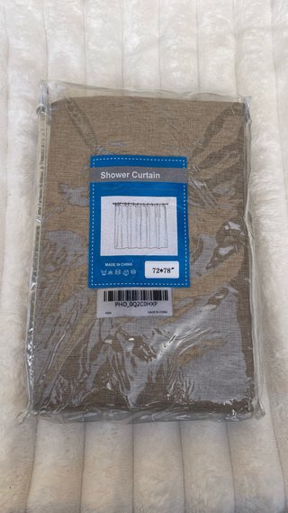 Cortina de ducha efecto lino 183x198 cm • antimoho