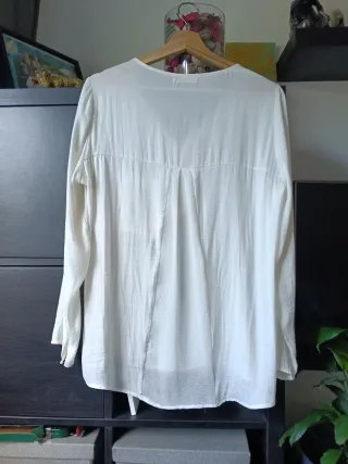 Blusa mujer raso Bershka Holgada Blanca L