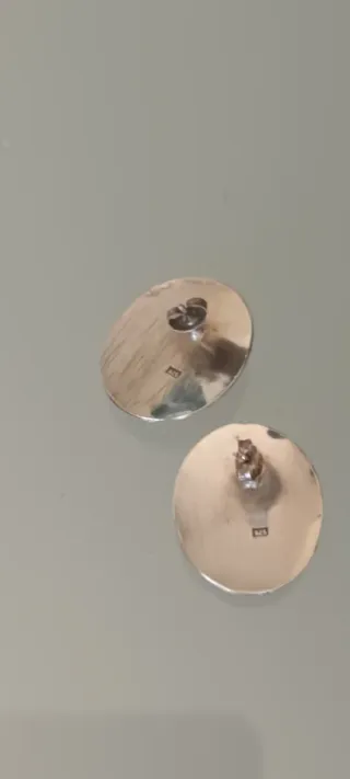 Brincos Prata Antigos com Pedra Vermelha