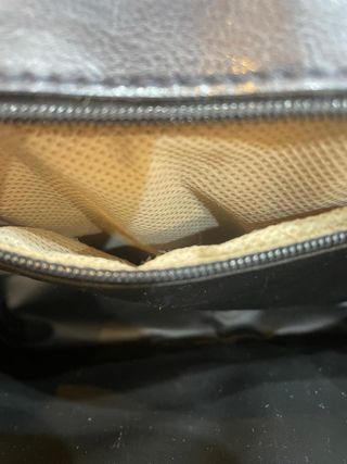 Borsa blu stile Chanel con catena dorata