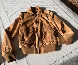 Chaqueta de piel beige