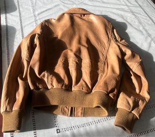 Chaqueta de piel beige