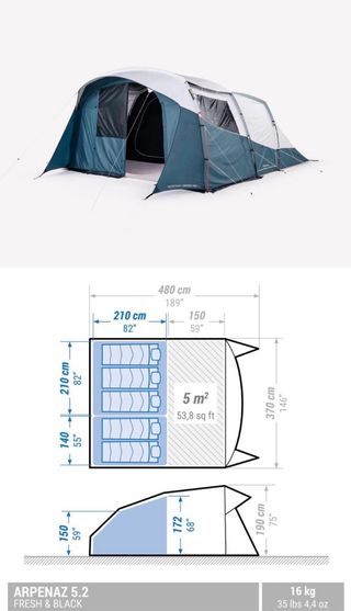 Tienda Quechua 5.2 Fresh & Black