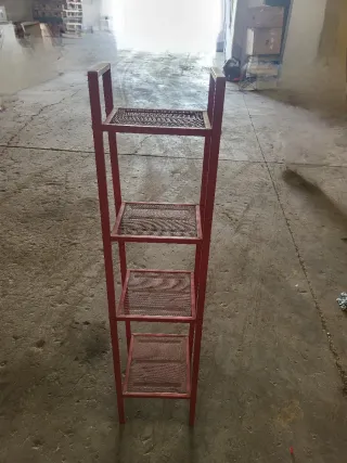 Estantería metálica roja 4 niveles