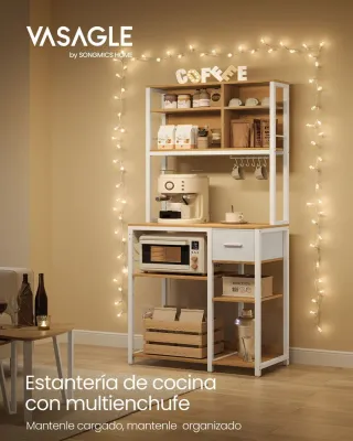 Estantería Cocina con Enchufes VASAGLE KKS015Y02