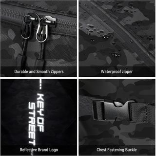 Mochila casco moto impermeable 3 bolsillos gris