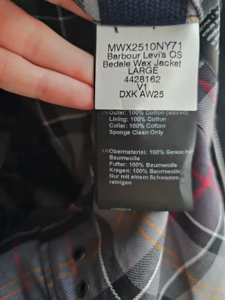 Barbour X Levi's Giacca Bedale Blu L