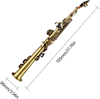 BTUTY Saxofón Soprano Bb Latón Profesional