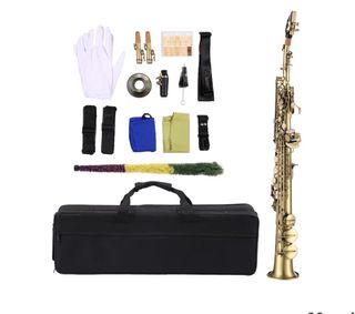 BTUTY Saxofón Soprano Bb Latón Profesional