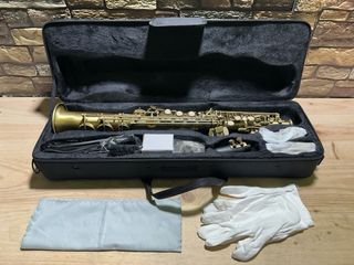 BTUTY Saxofón Soprano Bb Latón Profesional