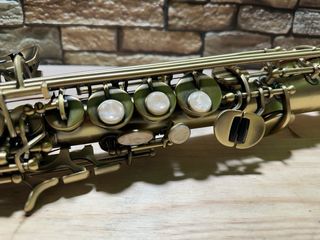 BTUTY Saxofón Soprano Bb Latón Profesional