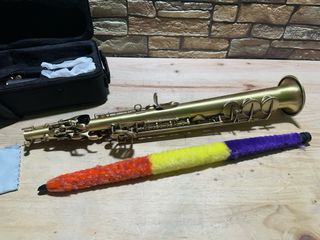 BTUTY Saxofón Soprano Bb Latón Profesional