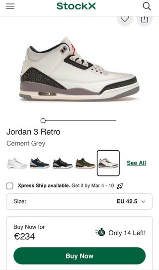 Jordan 3 Retro Cement Grey