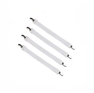 4 Cinghie Bianche per Lenzuola con Clip