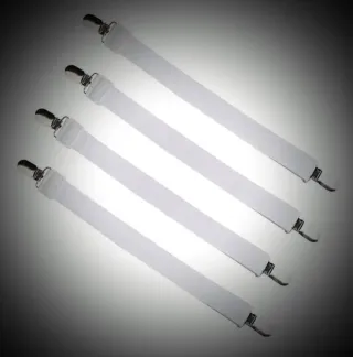 4 Cinghie Bianche per Lenzuola con Clip