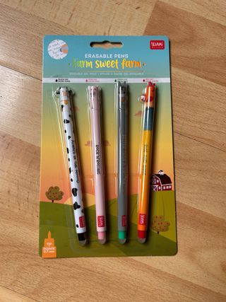 4 Bolígrafos Borrables Legami Farm Sweet Farm