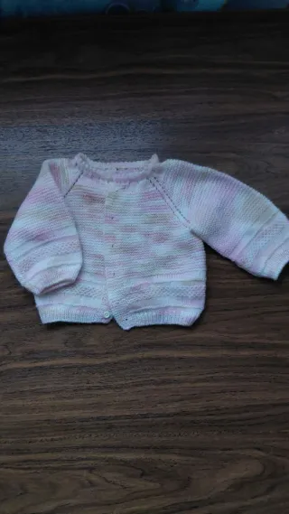 Chaqueta tejida a mano bebé 1-3 meses