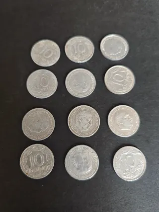 10 Céntimos 1959. 12 monedas