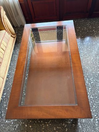 Mesa de centro madera y cristal