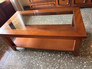 Mesa de centro madera y cristal