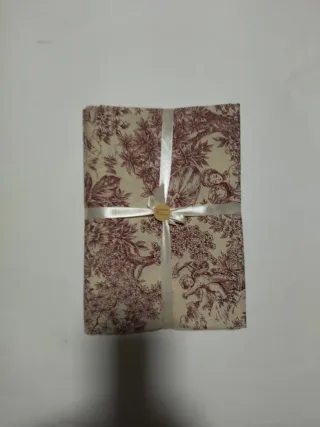 Tovaglia Toilette de Jouy Beige/ bordeaux