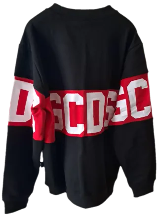 Felpa GCDS Nera con Logo Rosso Taglia L